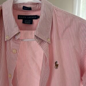 Ralp Lauren Ladies Striped Button Down Oxford Shirt